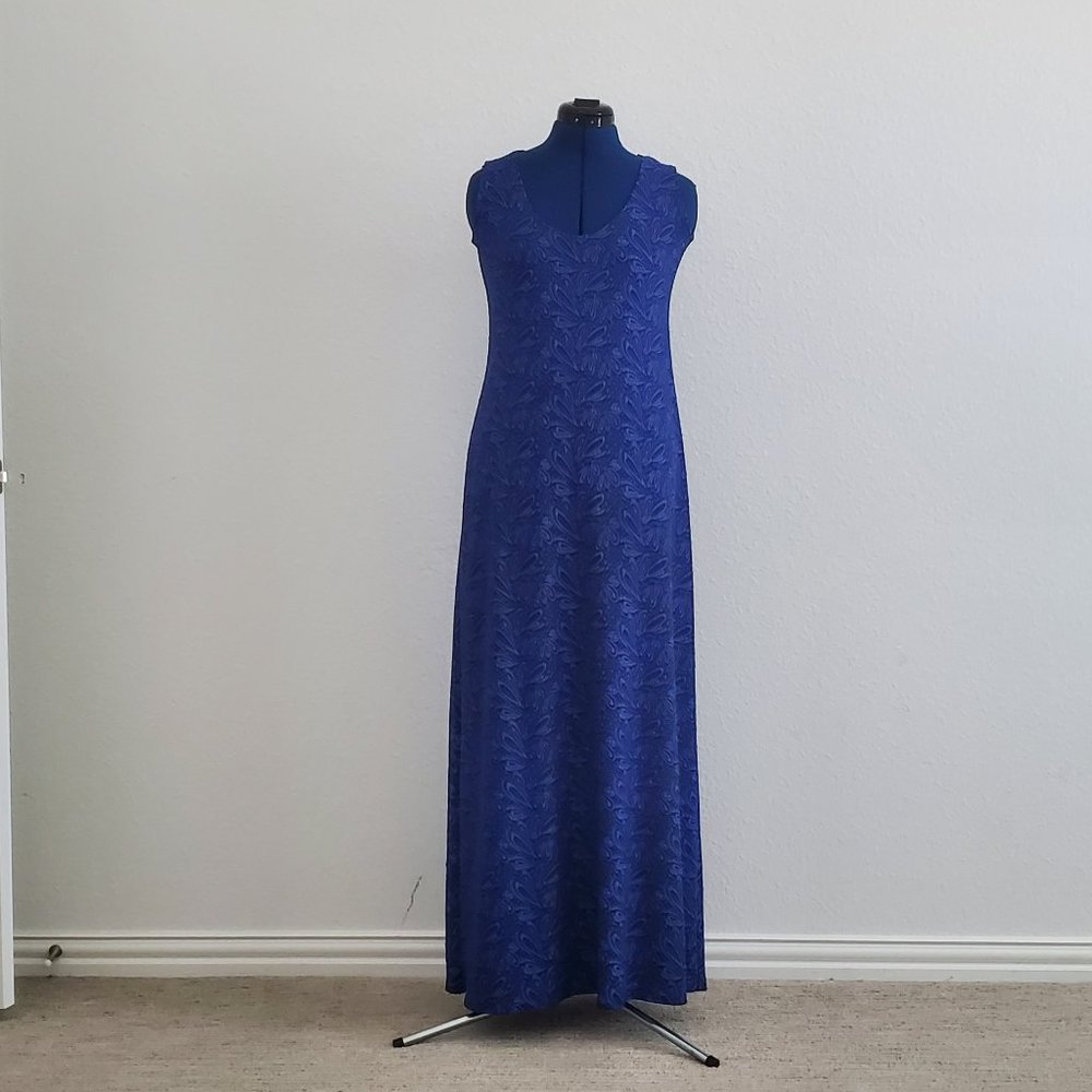 Maxi blue gown women's formal wear - Picture 4 of 4